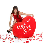 Jumbo I Love You This Much Heart Pillow