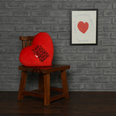 Heart Pillow black embroidery ‘I Love You to the Moon and Back’