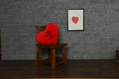 Heart Pillow black embroidery ‘The World Is Yours’