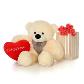 48in Cozy Cuddles Valentnie\'s Day Teddy Bear with I Miss You Heart Pillow