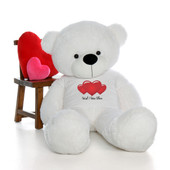 5ft Coco Cuddles Huge White Teddy Bear in cute Wish I Was There T-Shirt