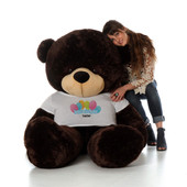 6 Foot Chocolate Brownie Cuddles Happy Birthday Personalized Teddy Bear