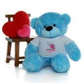 48in Blue Happy Cuddles Make a Wish Personalized Birthday Teddy Bear