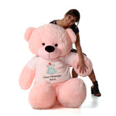 Adorable Personalized Get Well Soon 6ft Pink Teddy Bear Gift From Giant Teddy Brand