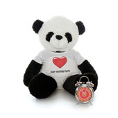 Personalized Heart T-shirt Panda Teddy Bear with your Custom Message