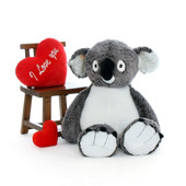 45 inch Koala with I love you Red Pillow Heart