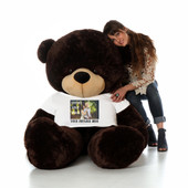 Chocolate Brown Teddy Bear with Custom Upload Your Own Image T-shirt