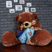 Biggest Giant Teddy Bear! 7 Foot Tall Mocha Brown Sunny Cuddles