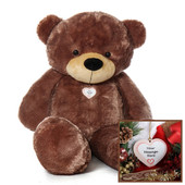 Giant Teddy 5 Foot Christmas Teddy Bear with Personalized Heart Ornament