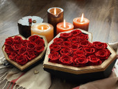 Ruby Red Roses Luxury Valentines Black Diamond Heart Gift Ruby Red Roses Luxury Valentines Black Diamond Heart Gift