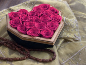 Hot Pink Eternal Roses in Black Diamond Gift Box