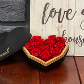 Premium Preserved Red Roses in Heart Box