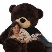 6ft Brownie Cuddles Brown Teddy Bear in I Heart You Shirt