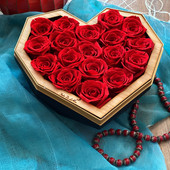 Beautiful Long lasting Red Roses in Diamond Heart Box