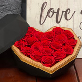 Large Black Diamond Heart - 16 to19 Roses