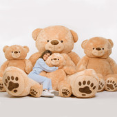 5 to 10 feet Huggable Cream Stuffed Teddy Bear From Giant Teddy Brand