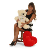 2ft Cream Cuddly Big Teddy Bear with T-shirt from Giant Teddy