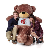 6ft Giant Teddy Brown Cozy Cuddles With T-Shirt from Giant Teddy Brand