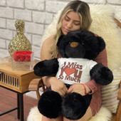 Big Black Teddy Bear with Custom TShirt-
Long Lasting Roses