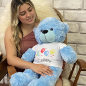 Cute Blue Teddy Bear with Rose and Tshirt Option - Giant Teddy Brand