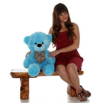 30in Most adorable gift Happy Cuddles sky blue teddy bear