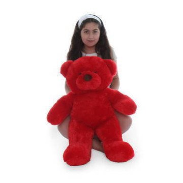Riley Chubs Extra Plump and Adorable Bright Red Teddy Bear 30in