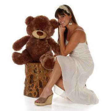 3 Foot Brown Big  Teddy Bear Sitting Position Shags