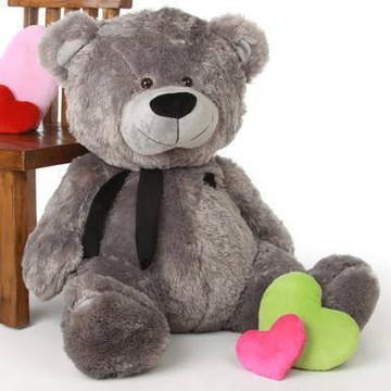 Diamond Shags silver teddy bear 35in