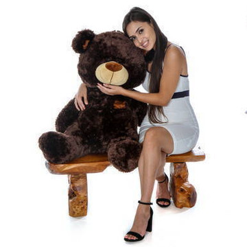 3ft Huge Chocolate Teddy Bear Almond Shags