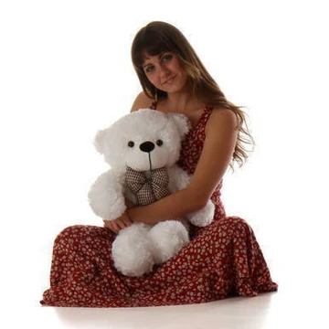 Big White Teddy Bear Coco Cuddles 24in