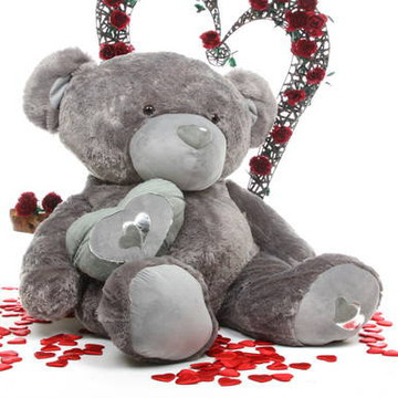 Snuggle Pie Big Love silver teddy bear 56in