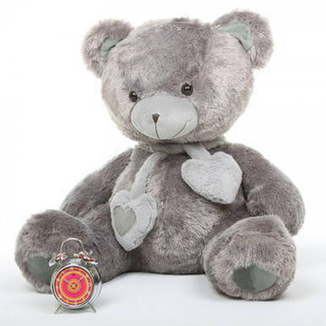 Angel Hugs Plush Silver Grey Heart Teddy Bear 36in