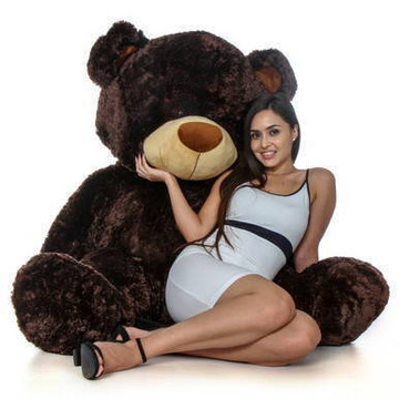 Almond Shags Jumbo Chocolate Brown Plush Teddy Bear 60in