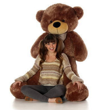 Sunny Cuddles mocha brown teddy bear 60in