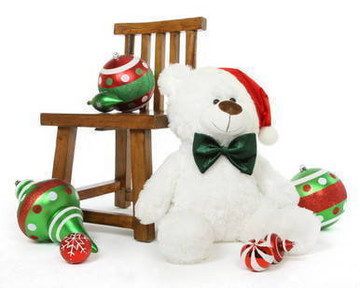 Waldo Holiday Shags Plush White Christmas Teddy Bear 27in
