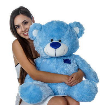 Blue Big Teddy Bear in Sitting Position by Giant Teddy Brand