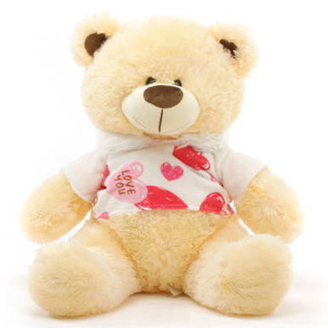 BooBoo Kisses Shags Cute Cream Valentine Bear with Love Hooded Sweater 27in