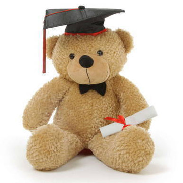 Shaggy G Cuddles Amber Graduation Teddy Bear with Cap and Diploma 24in