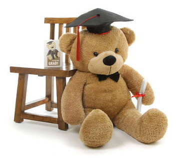 Shaggy G Cuddles Amber Graduation Teddy Bear with Cap and Diploma 38in