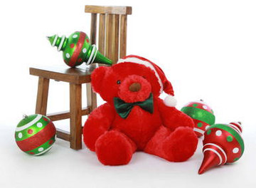 Riley Chubs is a sweet 30 inch red Christmas Teddy Bear in a cute Santa hat!