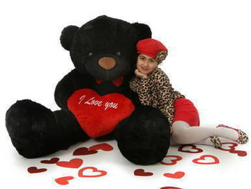 60in Juju Cuddles is ready for Valentine’s Day with his red I Love You heart and bow tie