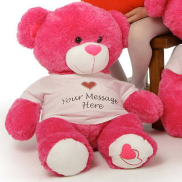 They’ll get the message with Personalized Hot Pink Cha Cha Big Love 30in