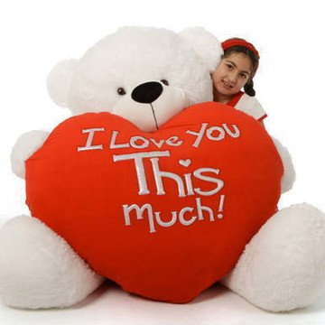 Coco Cuddles is ready for romance with red “I love you This much!” 5ft
