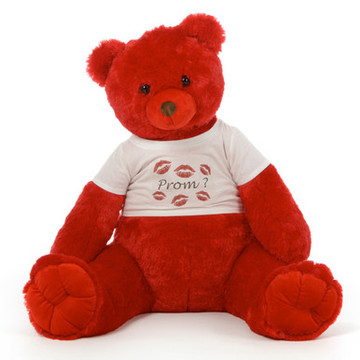 3½ ft Scarlet Tubs Cuddly Red Prom Teddy Bear w/ Personalized Options
