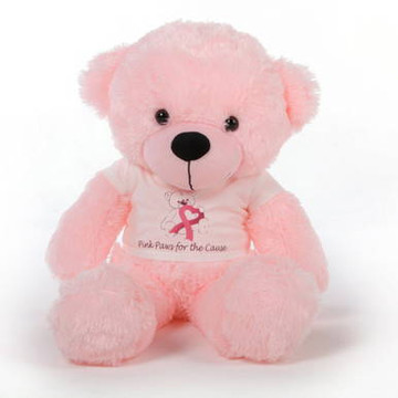24in Pink Giant Teddy Lady Cuddles Breast Cancer Awareness