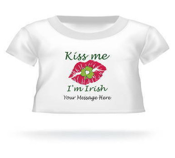 St. Patrick’s Day Kiss Me I’m Irish lips sealed w/clover Giant Teddy Bear Personalized Shirt