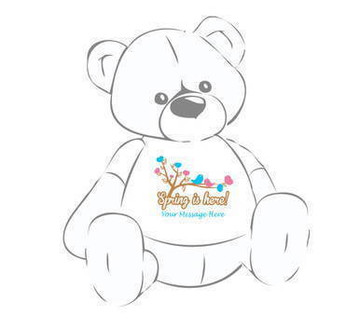 Personalized “Spring is here!” w/birds & hearts Giant Teddy Bear shirt