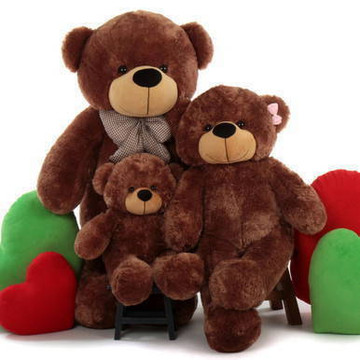 Three Bears, Papa Bear, Mama Bear, Baby Bear, Mocha Sunny Family of Giant Teddy Bears