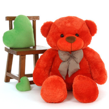 unbelievably soft Life Size Teddy Bear Beautiful Orange Red Unique Lovey Cuddles 4ft