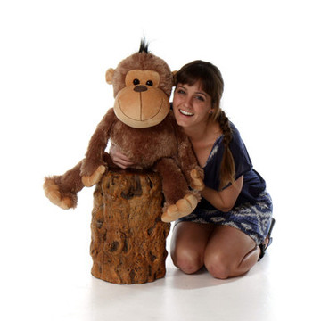 30in Giant super Plush Monkey Funny Freddy with soft brown fur from Giant Teddy brand